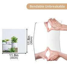 1/4/8片装方形装饰镜面墙贴、3D亚克力镜面墙砖、模块化DIY墙面装饰、2毫米厚亚克力镜面贴纸、3D家居装饰创意自粘托盘、适用于装饰桌子中央或用于婚礼、客厅装饰、卧室装饰、厨房、浴室装饰、