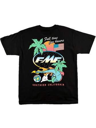 2025 New Men's T-Shirt Women's DAY GLO TEE FMF Racing T-Shirt Cotton Retro Short Sleeve T-Shirt Men's Top Street Wear T-Shirt