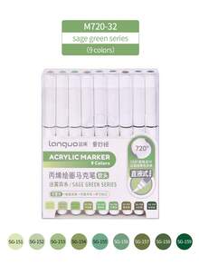 languo 207色不透明液体软头马克笔，覆盖力强，适用于卡通人物绘画、石头、玻璃、DIY涂鸦、陶瓷、金属表面。 - 彩色 - 查看 27