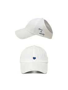 1 件马尾友好型遮阳帽，露背设计，可自由扎马尾，宽帽檐有效阻挡紫外线，透气防晒 - 多色 - 查看 15