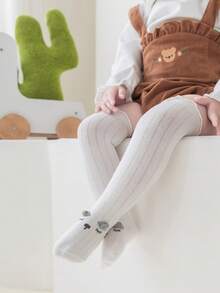 1 par de calcetines largos para bebé, calcetines de algodón delgados para primavera y otoño - Multicolor - Ver 2