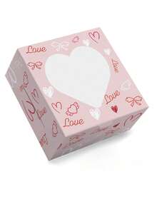 5pcs/10pcs Heart Window Cake Boxes, Cookie Boxes, Mini Cake Boxes, Pastry Boxes, Dessert Boxes For Strawberry, Cupcake, Muffin, Donut, All Pies, Chocolate, Cake Packaging Boxes, Take-Out Boxes - Paper - View 4