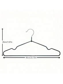 20/10 Piece Pack, Non-Slip Heavy Duty Hanger, (15.75" X 7.87"), Black Non-Slip Heavy Duty Hanger, Bedroom Supplies, Storage Supplies, Bedroom And Wardrobe Quality Storage Solution - No Strenuous Hanging, Space Saving Design, Perfect For Life