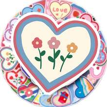 50PCS Heart-Shaped Doodle Stickers PVC Creative Journal Notebook, Valentine's Day Labels, Holiday Decorations, Mug & Notebook Decor Envelopes, Collage Materials, Craft Decorations, Gifts, Scrapbook Stickers, Christmas Decorations