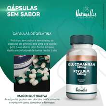 Glucomannan 500mg C/ Psyllium 500mg - 60 Doses Cápsulas - Sem sabor - Visão 4