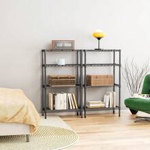 IZEUK 3 Tier Shelf, Heavy Duty Steel Wire Shelving Unit For Home, Kitchen, Laundry Room Organization, Office Storage Rack (17.7" W X 11.8" D X 26.3" H, 450LBS, Chrome) - màu đen - Xem 8