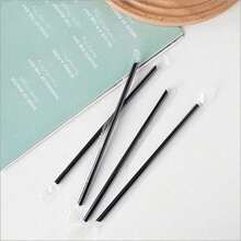 50 Pcs  Exquisite Tea Control Is A Must-Have! Independently Packaged Black Straw With Dark Texture And Hidden Details, Providing A Sense Of Ceremony And Hygiene When Drinking Coffee And Milk Tea - 黑色 - 查看 5