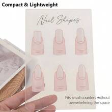 Akryl nagelformad displaytavla, statisk konstskylt för salongsdiskdekor, människokroppsmodell med fingertopp och nagelformidentifieringsguide - Genomskinlig - Visa 4