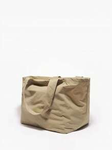 Large Lightweight Embroidered Tote Bag, Chic Shoulder Bag, Bags For Ladies Fashionable , Office Bag - Apricot - View 4