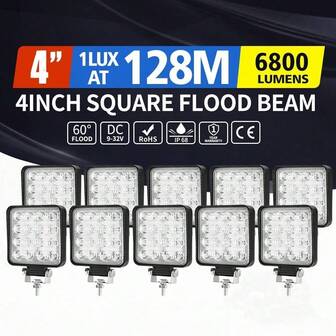 SUN YEE 10x 4inch Osram LED Work Light Square Flood Offroad 4WD Reverse Lamp