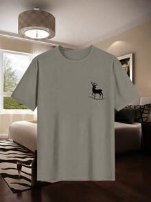 4 件套男士个性图案四季休闲睡衣套装，圆领纯色，适合节日礼物 - 彩色 - 查看 6