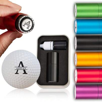 Custom Golf Ball Stamp Set - Personalized Golf Ball Stamp Marker For Monogram With Self-Inking,Durable Waterproof Golf Ball Stamps