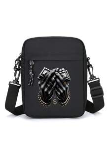 Borsa a tracolla Oxford da uomo, stile casual, Milano Italia, di grande capienza, borsello verticale Oxford, cinturino regolabile, borsa a spalla per pendolarismo quotidiano, colore nero - non lavare, disponibile in vari stili