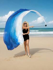 1pc Swinging Ball & Ombre Shawl, Creative Ribbons, Ideal For Sports Event Opening Ceremony, Opening Dance, Belly Dance