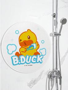 B. Duck 1pc Authorized B.DUCK Thick Shower Mat, Cartoon Duck Style, Anti-Slip Strong Suction Cup Bathtub Mat, Machine Washable Bathroom Accessories, Bathroom Decor