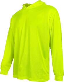 Hi Vis Safety Hoodie, High Visibility Shirts For Men, Long Sleeve, Construction Work Shirts With Sun Protective Hood - 安全黃 - 查看 2