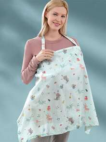 Maternity Nursing Cover Scarf, Baby Stroller, Car Seat Cover, Multi-Functional Canopy For Breastfeeding, Lightweight & Breathable, Light-Blocking Shawl In Beige Party, For Christmas - Beige - View 7