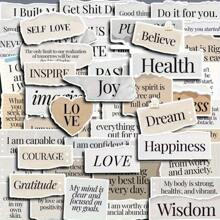 60Pcs Vintage English Tear Off Paper Creative Stickers DIY Computer And Paper Scrapbook Laptop Stickers Stationery Art Handmade