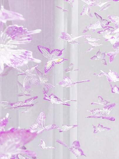 21 món đồ trang trí hình bướm tự làm, thích hợp cho cây thông Noel, đám cưới, trang trí phòng ngủ, mặt dây chuyền hình bướm pha lê, rèm hoa bướm tự làm, rèm bướm thời trang, trang trí đám cưới, nền hồng/tím, đồ trang trí bướm tự làm cho phòng, sinh nhật, tiệc tùng, phông nền đám cưới