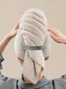 1 件速干发巾，女士超细纤维发巾 - 速干头巾，适合长而浓密的卷发 - 超柔软发巾，带松紧带，女士大号超细纤维发巾，防毛躁干发巾，带松紧带，速干 | 超强吸水 | 速干头巾，适合湿发、卷发、长而浓密的头发，展开后可做成浴巾，用于美容院、酒店运动、家庭必需品、毛巾、皮肤护理 - 彩色 - 查看 1