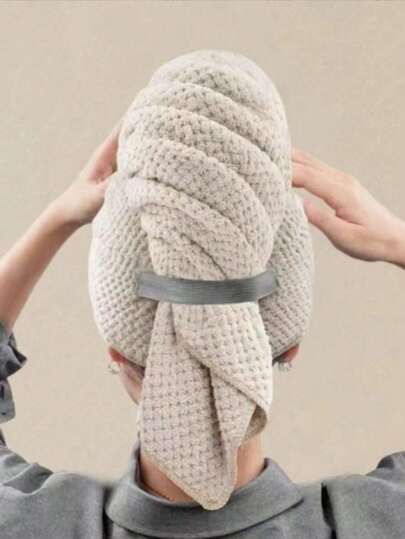 1 件速干发巾，女士超细纤维发巾 - 速干头巾，适合长而浓密的卷发 - 超柔软发巾，带松紧带，女士大号超细纤维发巾，防毛躁干发巾，带松紧带，速干 | 超强吸水 | 速干头巾，适合湿发、卷发、长而浓密的头发，展开后可做成浴巾，用于美容院、酒店运动、家庭必需品、毛巾、皮肤护理