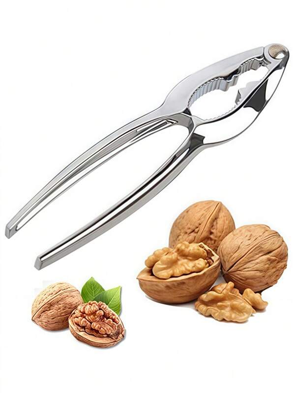 1pc Stainless Steel Nut Cracker And Walnut Opener - Easy Shell Removal For Chestnuts And Walnuts