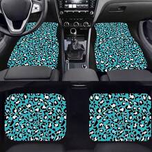 Easypie Selection 2件/4件套豹纹汽车座椅垫，棕色豹纹图案前后排汽车座椅垫，汽车地毯脚垫，汽车装饰配件，时尚棕色豹纹设计，汽车脚垫，汽车地毯，酷炫棕色豹纹图案，防滑汽车脚垫，耐脏，打造专属驾驶空间 - 豹紋地墊套裝 - 查看 2