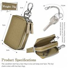 Bolsa portallaves de nailon universal para coche, clip de llavero de coche con cremallera doble, monedero unisex para hombre, mini cartera, monedero, llavero