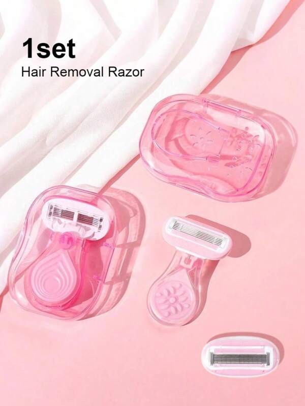 1pc/3pcs Women's Hair Removal Razor, Including Underarm, Leg And Bikini Area Hair Shaver,Portable Shaver,Pink Manual Razor,Women Bikini Manual Razor Blade Hair Removal Shaving/5-Layer Blades,Stainless Steel Blade Replaceable Pink Shaver Head Girls Gifts Travel Essentials( Shank + Head + Storage Box)