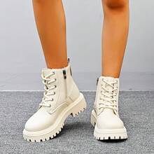 Women's Autumn/Winter Fleece Lined Short Boots, Non-Slip Mother Shoes Thick Sole Flat Short Tube Warm Black Snow Boots