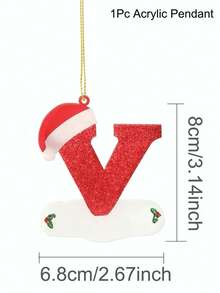 1pc Christmas Tree Decoration Letter Pendant 26 Letters Acrylic Pendant Xmas New Year Decor Ornament Home Holiday,Christmas Tree Ornaments For Ornament Personalized,Christmas