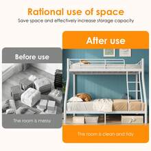 Bunk Bed Metal Bed Frame, Twin Over Full, Heavy Duty Sturdy Bed Frame With Ladder, Full Length Guardrails, Underbed Storage, White - 白色 - 查看 6