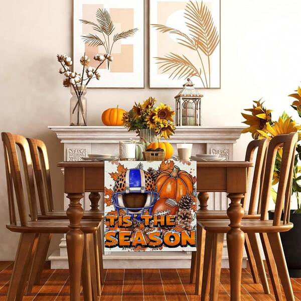 1/108pcs Autumn Thanksgiving Fall Leaves, Pumpkin, Football Helmet, Slogan Digital Print Tabletop Decor Flag - Thanksgiving Family Gathering Atmosphere Decor, Suitable For Holiday Parties, Gifts, Autumn Harvest Season Decoration
