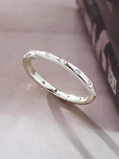 1pc Fashionable Personalized Zirconia Ring, Versatile Gift For Women On Valentine's Day, Mother's Day, Birthday, Party