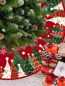 1件装圣诞树裙，直径60/90厘米可选，图案包括姜饼人、圣诞老人和雪人，适用于圣诞树、圣诞花环和侏儒主题装饰，可用于圣诞树装饰、圣诞家居装饰、房间装饰、冬季圣诞装饰、家居圣诞礼物等。