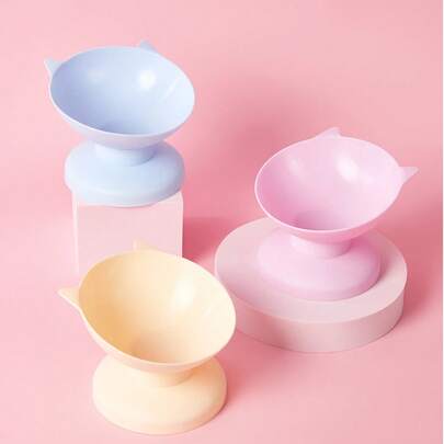 PETSIN 1pc Plastic Anti-Slip Neck Guard Pet Bowl, Elevated Cat Feeder Or Dog Water Bowl