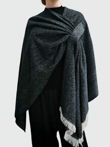 1 buc. Șal elegant pentru femei, cardigan, poncho, pentru iarnă și toamnă, jachetă de călătorie unică la modă, eșarfă reversibilă din cașmir artificial, moale și caldă, ideală pentru uz zilnic, naveta, ieșiri și nunți