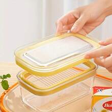 Cream Preserver & Cutter Reusable, Square Cheese Storage Box With Clip Closure, Keeping Fresh And Easy To Access