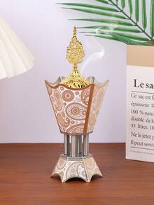 1Pc/1 Set Lightweight And Luxury Metal Incense Burner, Middle Eastern Arabic Style Aromatherapy Incense Burner, It Can Be Used As An Aromatherapy Diffuser, Aromatherapy Burner, Used In Home Decoration, Bedroom, Living Room (As A Centerpiece), Office, Yoga Place And Party, Creating An Elegant Atmosphere.
