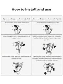 Universal Zipper Repair Kit - Easy To Install Seamless Zipper Head Replacement, Suitable For Jackets, Luggage, Backpacks, Boots - Durable Black Zipper Heads