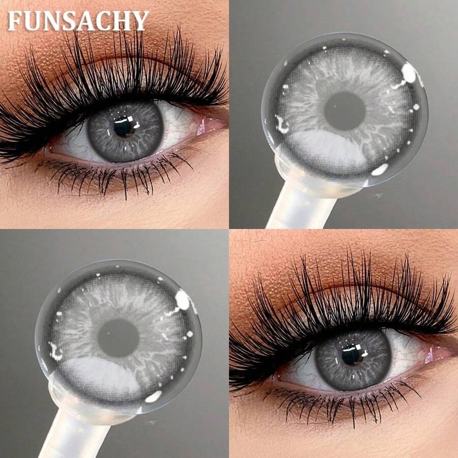 FUNSACHY 1 Pair Colorcon Contact Lenses For Eyes Beautiful Lenses Cosmetics Gray Pupils Blue Color Lens Big Eyes Contacts Lens Yearly Halloween Costume Cosplay