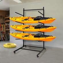 Ataucjin Freestanding Kayak Storage Rack 3 Levels,Heavy Duty Kayak Racks For Garage And Outdoor Storage,Freestanding Kayak Stand With Wheels For Kayak,Canoe,Surfboard,Paddleboard - 4 Levels - View 7