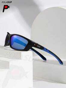 1pc Men's Fishing, Cycling, Outdoor Hiking Eyeglasses, Polarized Sports Glasses, Colorful Fashion Eyeglasses, Polarized Cycling Glasses, Popular High-End Eyeglasses, - Multicolor - View 8