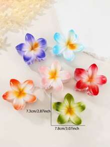 3/6 件女士混色芙蓉发夹 - 适合海滩度假、日常佩戴，可用作礼物，是提升派对造型、旅行配件和日常造型的理想选择