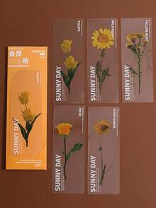 5pcs Nature Plants Bookmarks for Books Transparent Thin PET Page Marker Unique Reading Gift