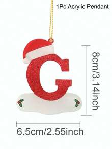 1pc Christmas Tree Decoration Letter Pendant 26 Letters Acrylic Pendant Xmas New Year Decor Ornament Home Holiday,Christmas Tree Ornaments For Ornament Personalized,Christmas