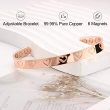 1 Peça / Conjunto Pulseira Magnética de Cobre para Mulheres e Homens, Pulseira de Bracelete de Cobre de Design Simples, Cobre com 6 Ímãs, Anel de Cobre para Homens, Pulseiras Magnéticas Ajustáveis Presentes de Joias