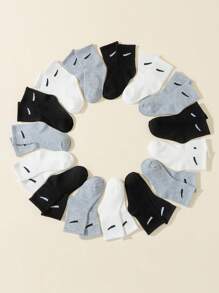 10 أزواج من الجوارب متوسطة الطول ذات اللون الأحادي الأسود/الأبيض/الرمادي، قابلة للتنفس للاستخدام اليومي والرياضي، عودة إلى المدرسة