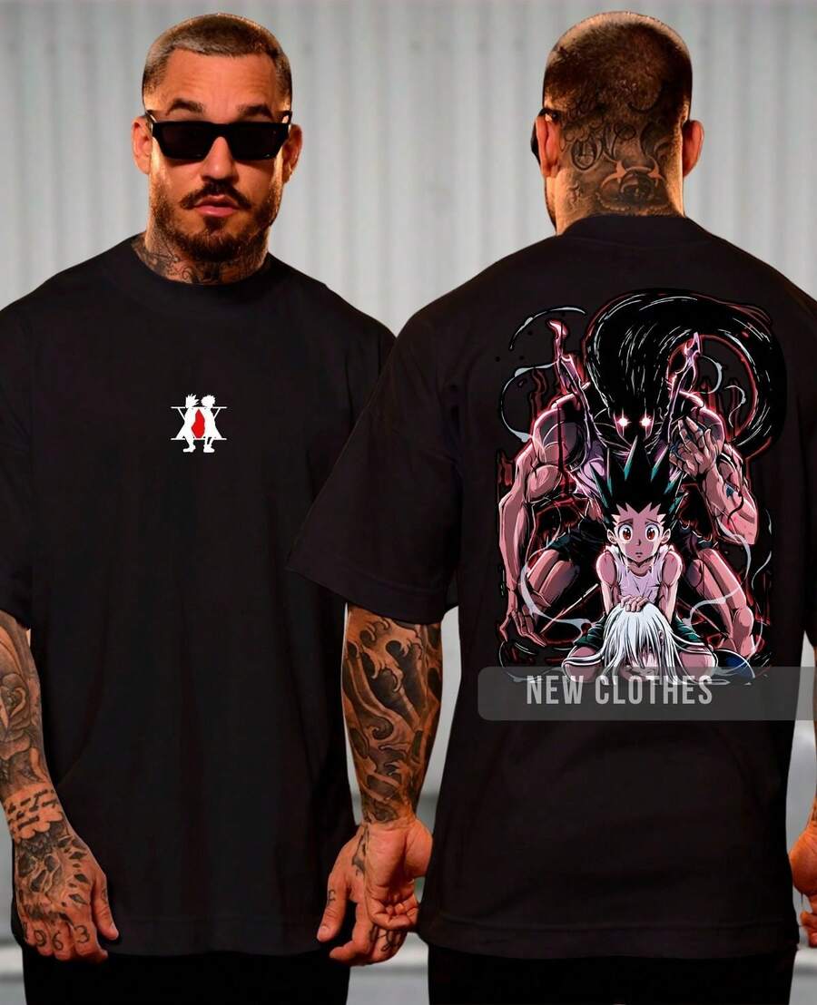 Gon E Killua Unisex Hunter T-Shirt Streetwear Anime Otaku - màu đen - Xem 1