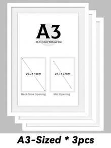 A3/A4/A5 Classic Picture Frames For Wall/Desktop, Matte Black/White/Light Wood Grain, Versatile Document Frame, Faux Wood